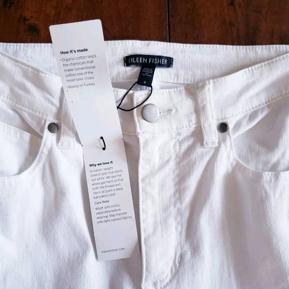 Eileen Fisher Women's Organic Cotton Stretch Denim High Rise Straight Leg Jeans - Picture 11 of 14